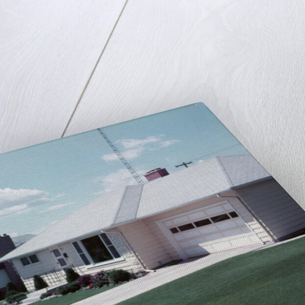 1950s Suburban Single Family House Driveway Garage by Anonymous