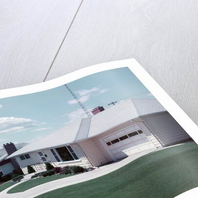 1950s Suburban Single Family House Driveway Garage by Anonymous