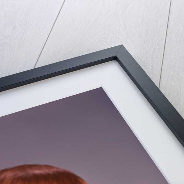 1960s Happy Boy Red Hair Striped Tee Shirt Holding Toothbrush Brushing Teeth by Anonymous