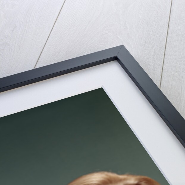 1960s Portrait Of Surprised Woman Peeking Around Sign Board by Anonymous
