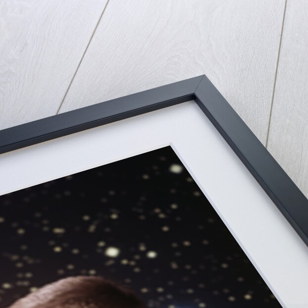 1960s Composite Boy With Telescope On Table Looking At Night Sky With Stars Galaxy Nebula by Anonymous