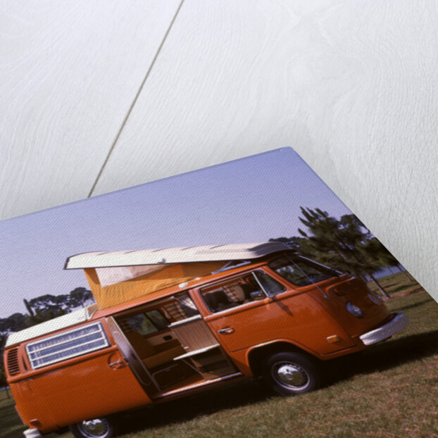 1970s Orange and White Volkswagen Bus Westfalia Motor Home by Anonymous