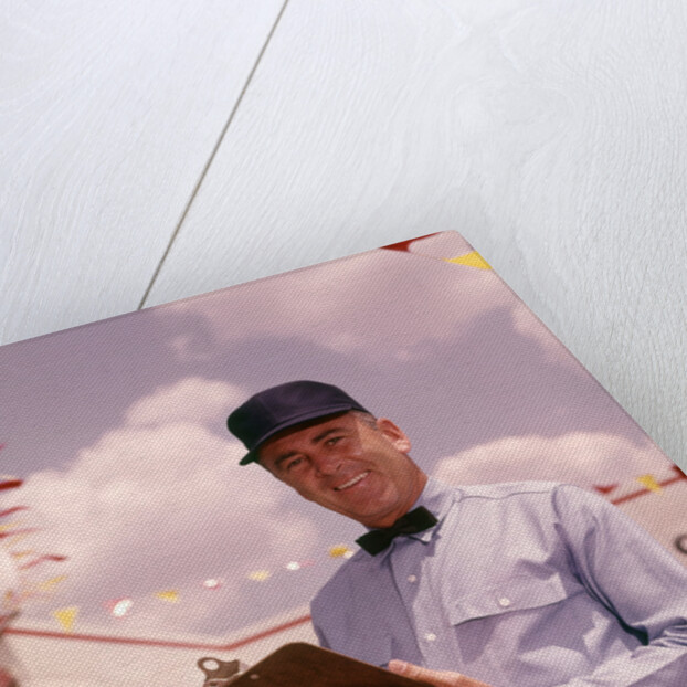 1950s 1960s Mechanic Holding Check List On Clipboard by Anonymous