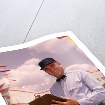 1950s 1960s Mechanic Holding Check List On Clipboard by Anonymous