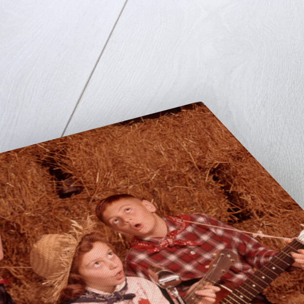 1950s 1960s Two Brothers And A Sister Playing Instruments Guitars And Banjo Singing Country Music by Anonymous