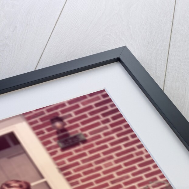 1950s Teenage Girl Holding School Books Walking Down Flagstone Walk by Anonymous
