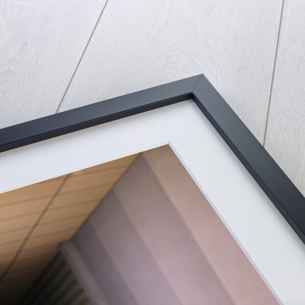 1960s Man In Good Form Releasing Bowling Ball Down Lane Wife Woman 2 Kids Behind Him by Anonymous