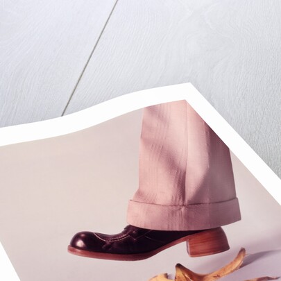 1970s Man About To Slip On Banana Peel by Anonymous
