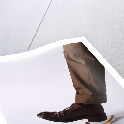 1970s Male Foot About To Step On Banana Peel by Anonymous