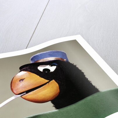 1970s Parrot Head Costume Hand Puppet With Smoking Cigarette In Its Beak by Anonymous