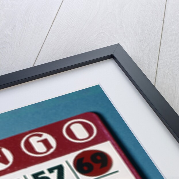 1960s Bingo Card With Red Markers In A Winning Game by Anonymous