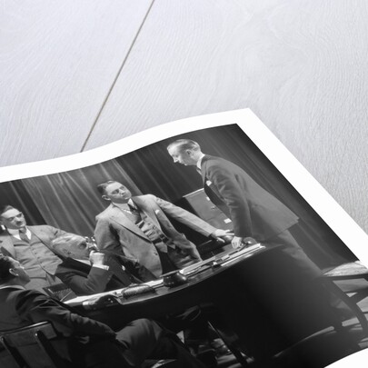 1930s Five Older Businessmen Meeting Around A Desk Listening To A Sixth Younger Man Speak by Anonymous