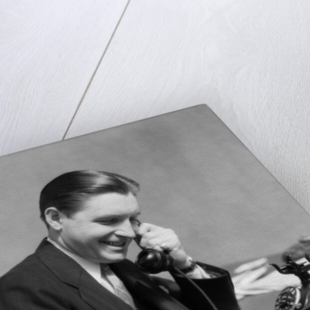 1930s Business Man On Telephone In Office Writing by Anonymous
