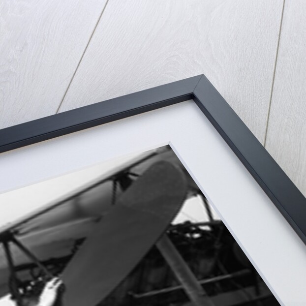 1920s Woman Aviator Turning Float Biplane Propeller by Anonymous