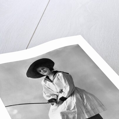 1910s 1920s Woman Wearing Dress With Sailor Style Collar by Anonymous