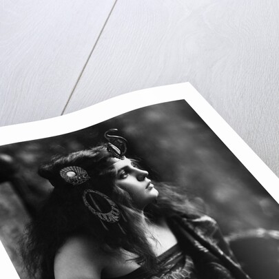 1910s 1920s Woman In Egyptian Costume Wearing Jeweled Arm Cuff and Ornate Head Piece by Anonymous