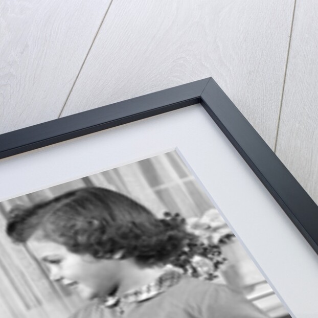 1950s Woman Mother Hands Covering Eyes As Girl Daughter Gives Her A Gift Present by Anonymous