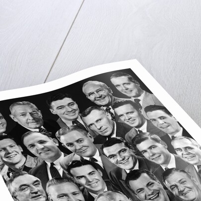 1950s 1960s Montage Of 29 Men's Heads All Are Smiling by Anonymous