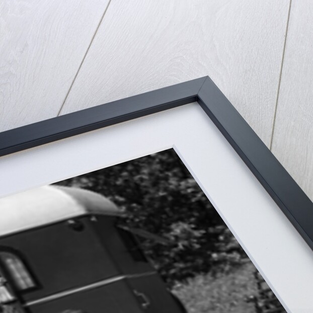 1930s Two Couples Eating Picnic Lunch Beside Camping Trailer by Anonymous