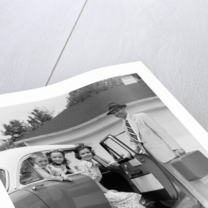 1950s Man Opening Automobile Door For Woman by Anonymous