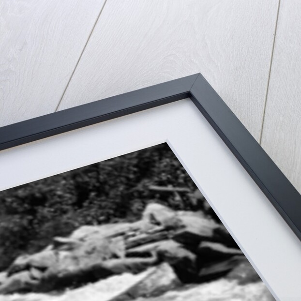 1920s Two Women Sisters On Rocks By Creek Talking Holding Folding Camera by Anonymous