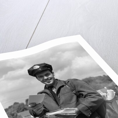 1950s Man Postman Holding Out Letter by Anonymous