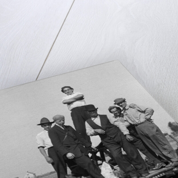 1890s 1900s Portrait Men Railroad Workers Standing On Handcar Outdoor by Anonymous
