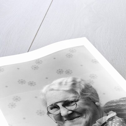 1930s Portrait Of Elderly White Hair Woman Wearing Pince-Nez Glasses by Anonymous