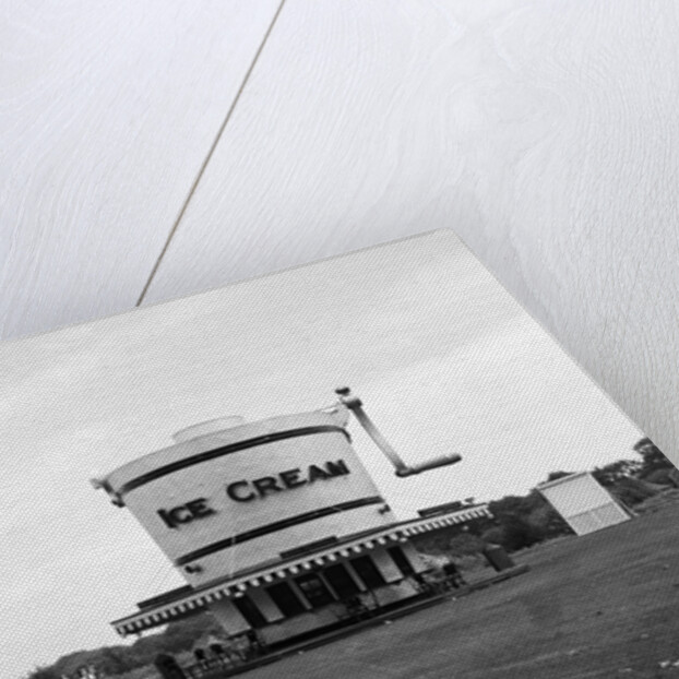 1937 1930s Roadside Refreshment Stand Shaped Like Ice Cream Maker by Anonymous