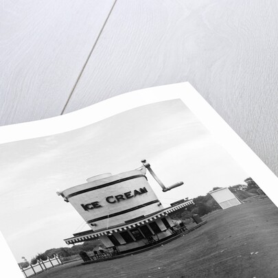 1937 1930s Roadside Refreshment Stand Shaped Like Ice Cream Maker by Anonymous