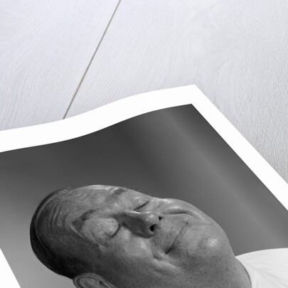 1950s 1960s Happy Balding Man With Expression Of Satisfaction And Eyes Closed by Anonymous