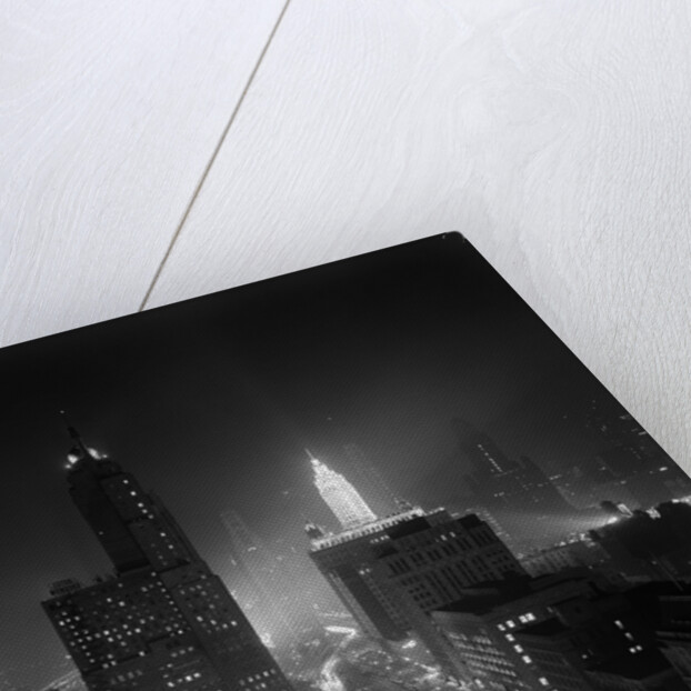 1950s Night Aerial Chicago Illinois Looking Down On Michigan Avenue by Anonymous