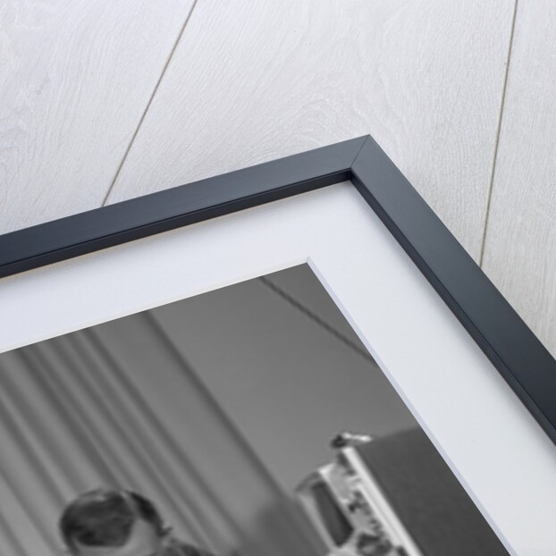 1960s Family Mother Father Son Daughter Watching Television In Living Room Indoor by Anonymous