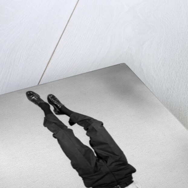 1960s Man In Shirt and Tie Standing On Head by Anonymous