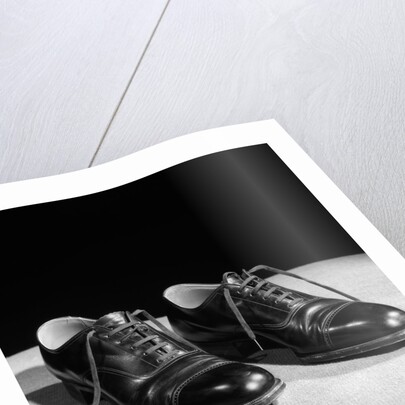 1930s Pair Of Black Lace Up Men's Shoes by Anonymous