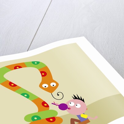 boy snake charmer by Anonymous