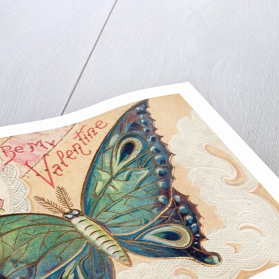 Be My Valentine Postcard with Butterfly by Anonymous