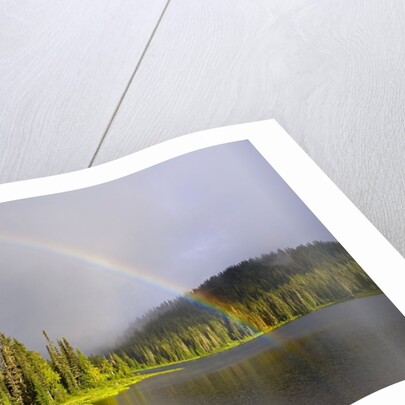 Rainbow Over Reflection Lakes in Mt. Rainier National Park by Anonymous