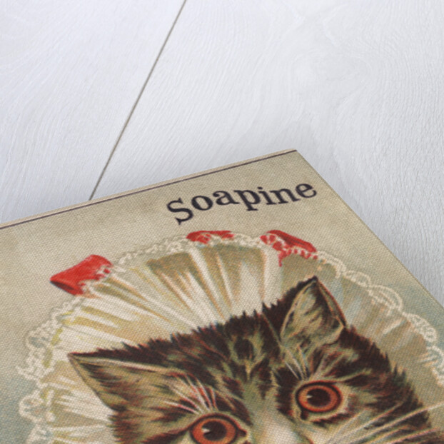 Soapine Trade Card with Kitten in Baby Clothes by Anonymous