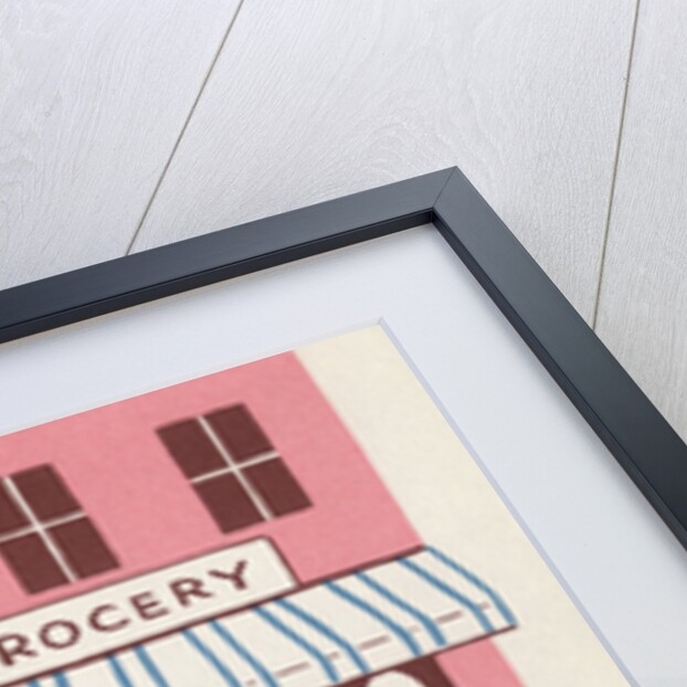 Illustration of Mother and Son Walking by Grocery Store by Lois Lenski