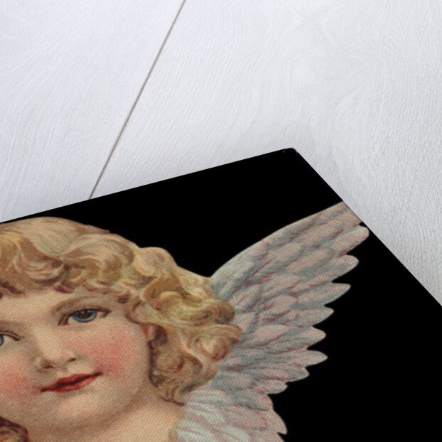 Die-Cut Scrap of Head of Child Angel by Anonymous