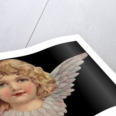 Die-Cut Scrap of Head of Child Angel by Anonymous