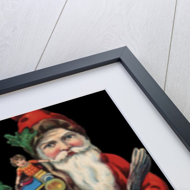 Die-Cut Scraps with Two Santa Clauses by Anonymous