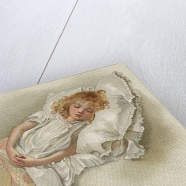 Postcard with Sleeping Girl by Anonymous