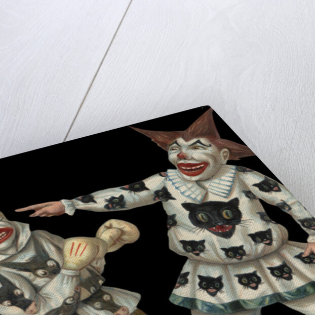 Victorian Die-Cut Scrap of Two Clowns by Anonymous