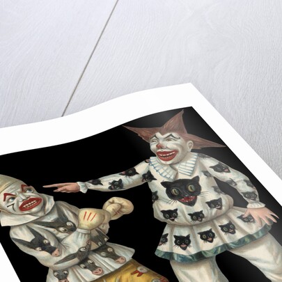 Victorian Die-Cut Scrap of Two Clowns by Anonymous
