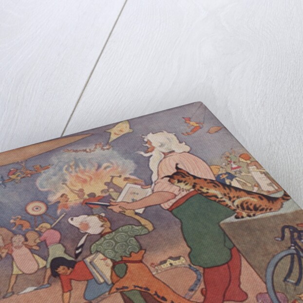 Illustration of Elves in Santa's Workshop by E. Boyd Smith