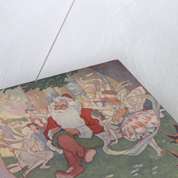 Illustration of Santa with Fairies by E. Boyd Smith