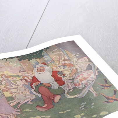 Illustration of Santa with Fairies by E. Boyd Smith