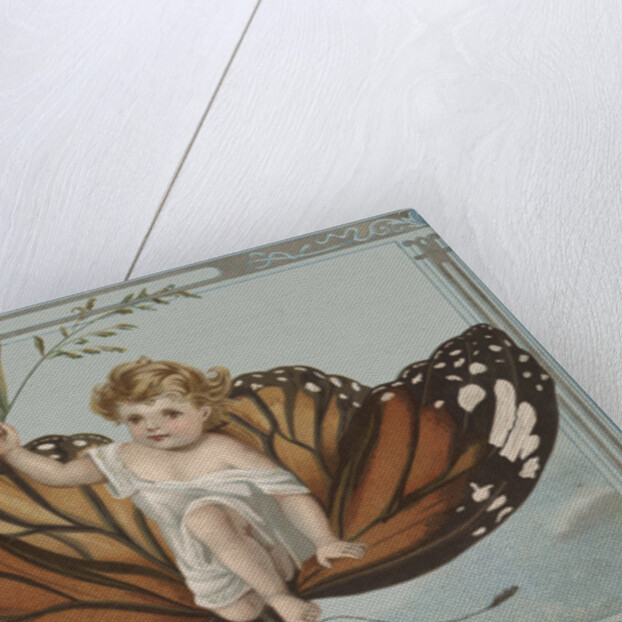 Postcard of Child Riding on Butterfly by Anonymous